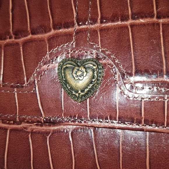 NWT Vintage Westport Collection Croc Embossed Leather Long Checkbook Wallet - Picture 4 of 16